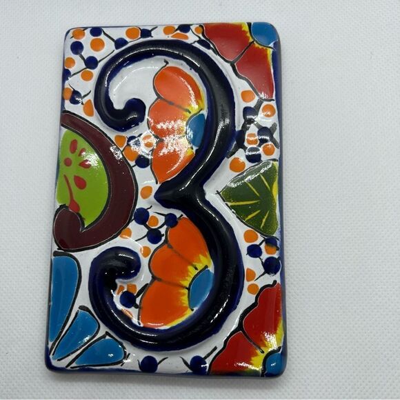 Mexican tile - has the number 3 from Mexico - Picture 1 of 2